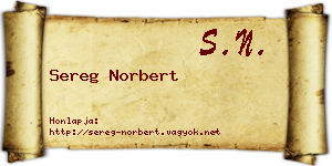 Sereg Norbert névjegykártya